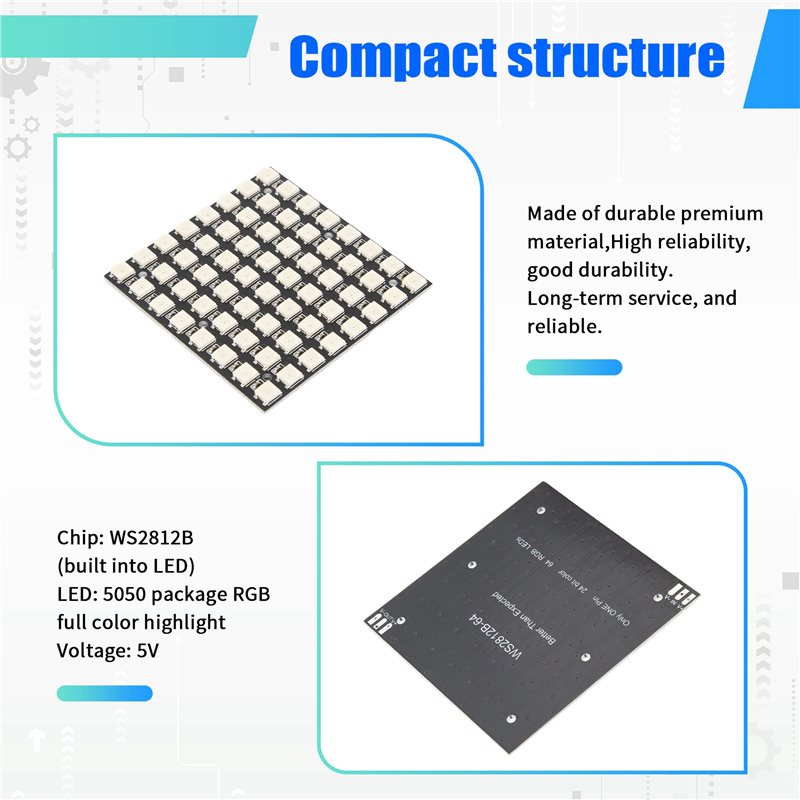 Tren 2025 WS2812 LED 5050 RGB  - Rgb Led Matrix 8X8 ulasan dan harga